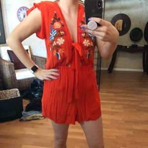 GB Floral Front Tie Romper